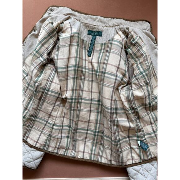 Lauren Jeans Co Quilted Barn Jacket Snap Button Front Pockets‎ Beige - Picture 8 of 12